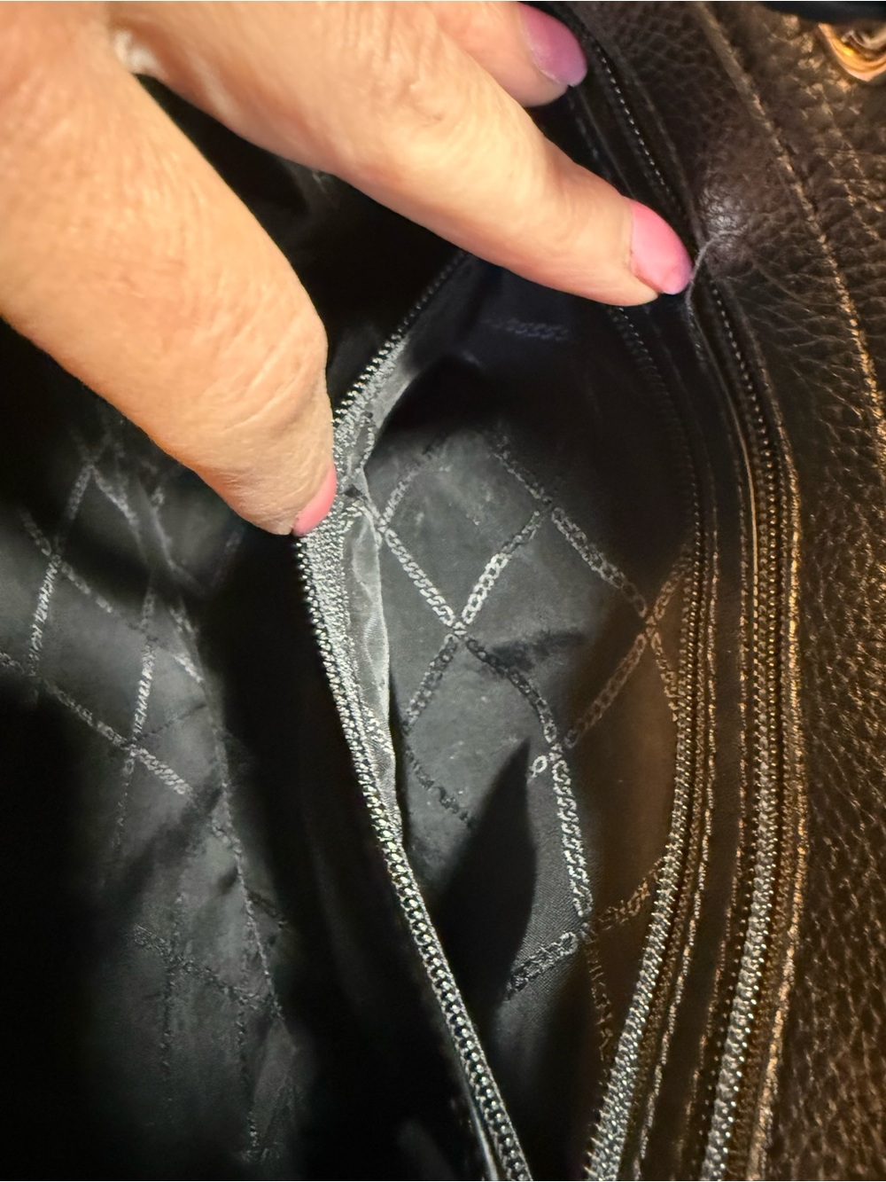 Michael Kors Black Pebbled Leather Tote with Front Pockets - Picture 5 of 10